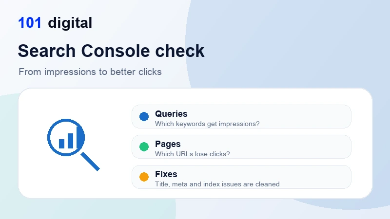Google Search Console audit dashboard - 101 Digital