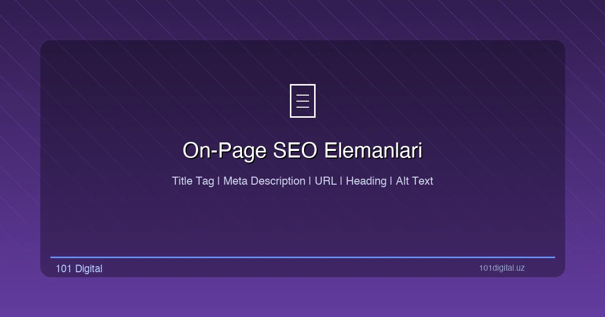 On-Page SEO elemanları: başlık etiketleri, meta açıklama, URL yapısı ve dahili bağlantılar